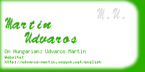 martin udvaros business card